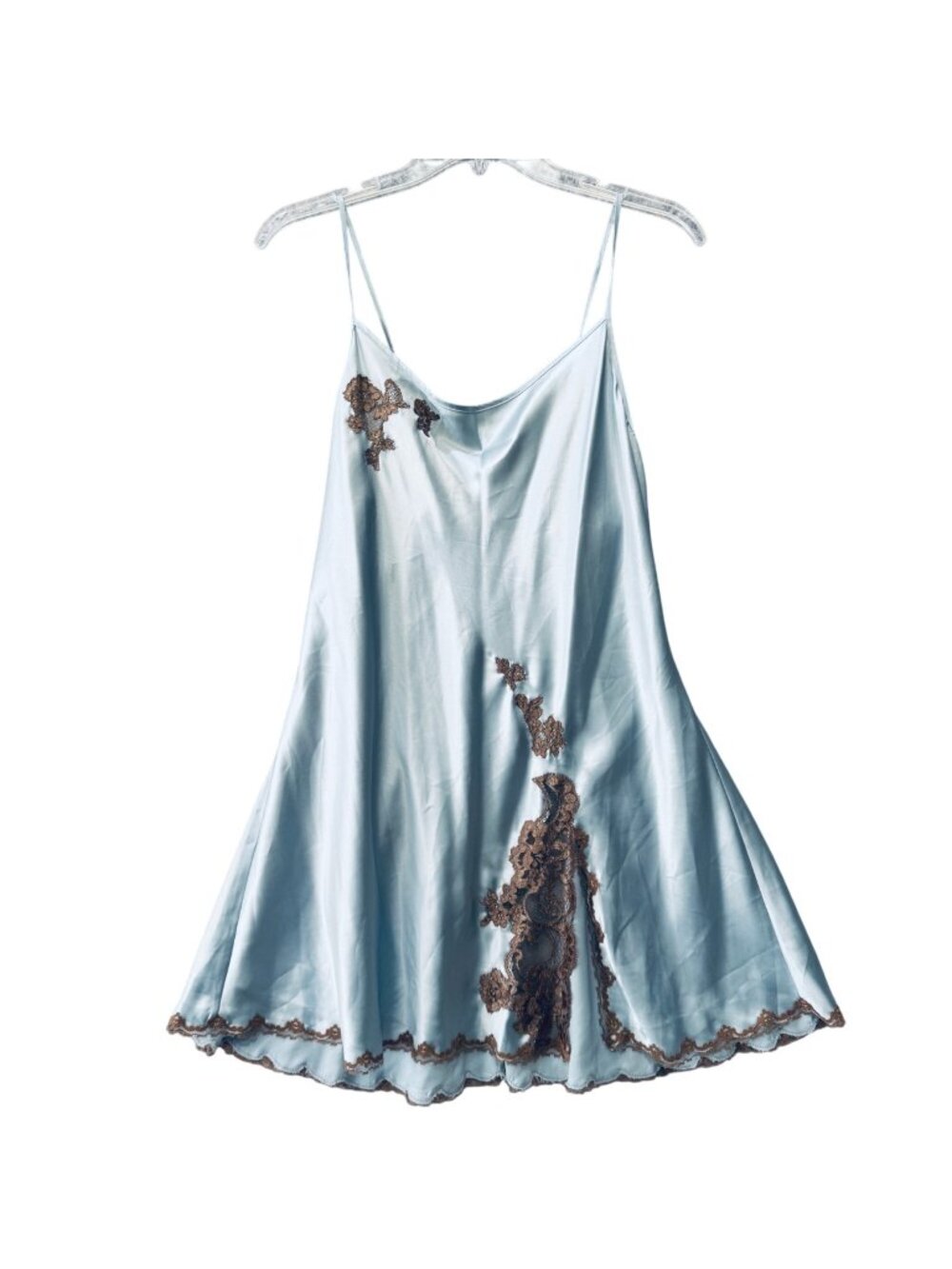 Victoria's Secret Very Sexy Slip Dress Baby Blue Tie Madison Beer Coquette L - Picture 1 of 8